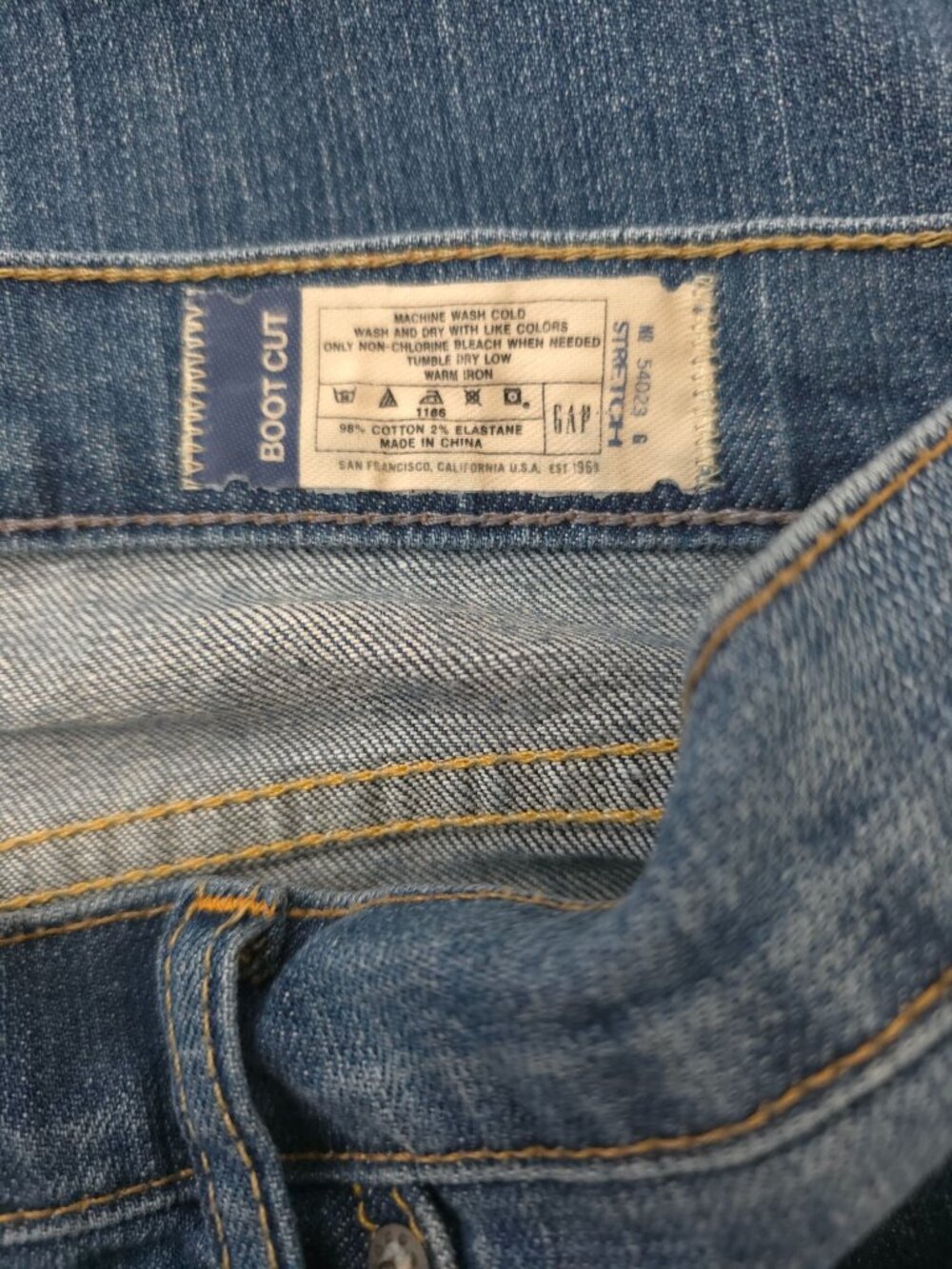 Gap 1969 Women's Bootcut Stretch Blue Denim Jeans Size 6L - Picture 6 of 8